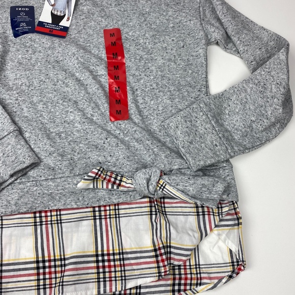 Izod Tie Front 2-Fer Sweatshirt NWT Size M Women’s - Picture 4 of 11